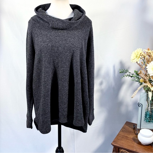 Jane and Delancey Charcoal Cowl Neck Tunic Sweater Womens Sz 1X💚 - Picture 1 of 10